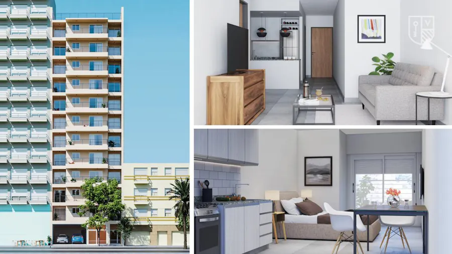 Departamentos Monoambientes y 1 dormitorio sobre Av. Francia - Imagen 1 de 13