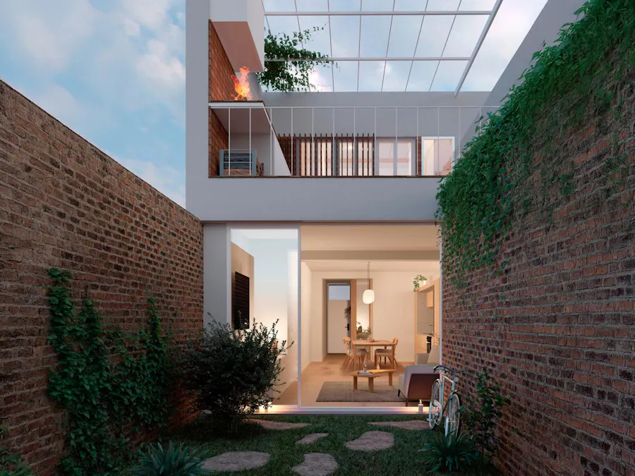 Casa de pasillo de 2 dormitorios más comodín, jardín y terraza en Pichincha - Imagen 1 de 12