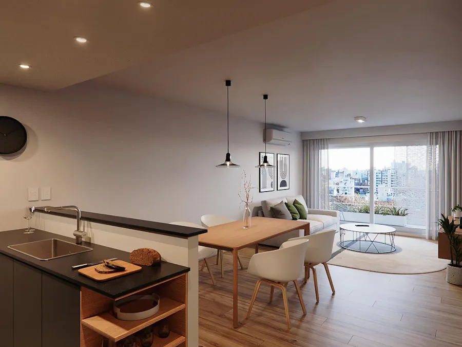 Departamento de 2 dormitorios con cochera y 2 baños en Lourdes - Imagen 1 de 9